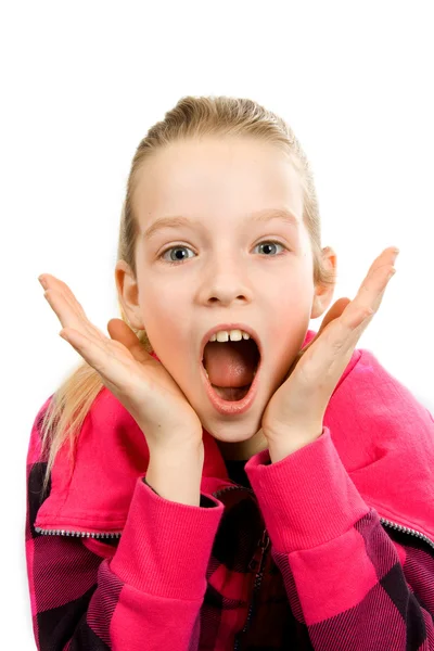 Girl who is surprised — Stock Photo, Image