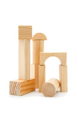 Wooden building blocks clipart