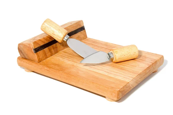 Wooden cheese board — Stock Photo, Image