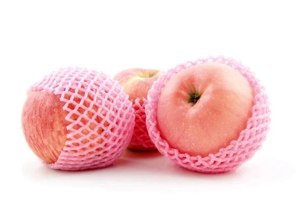 Tre 2 färgglada äpplen — Stockfoto