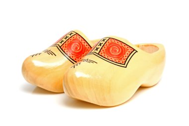 Dutch yellow wooden shoes clipart