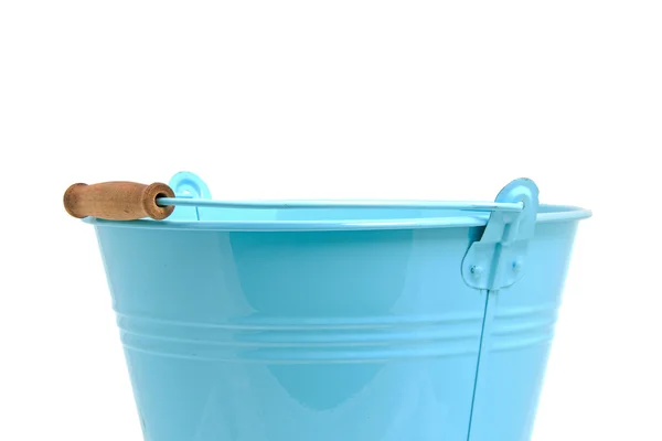 Top of an empty blue bucket — Stock Photo, Image