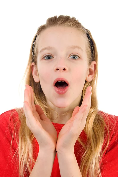 Girl is looking surprised — Stock Photo, Image