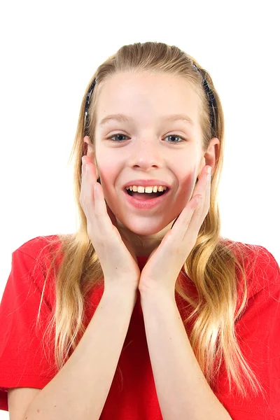 Girl is looking surprised — Stock Photo, Image