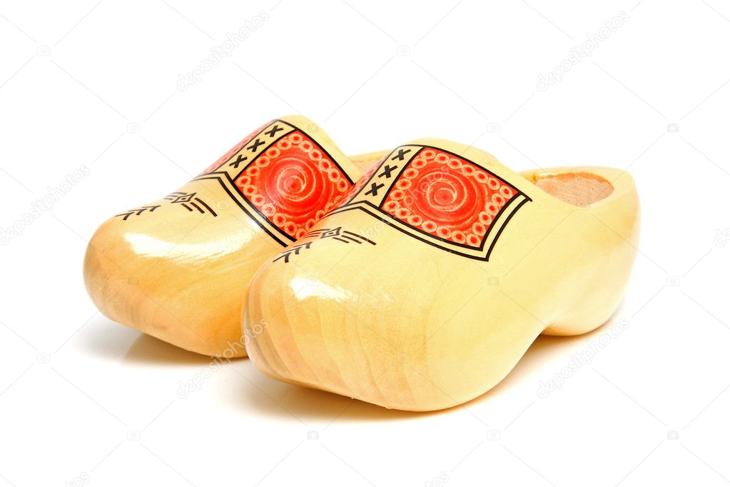 Dutch yellow wooden shoes