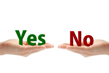 Hands with yes and No clipart