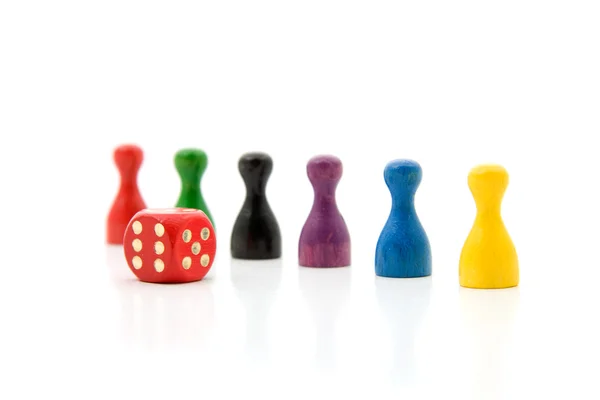 Pawns and dice — Stock Photo, Image
