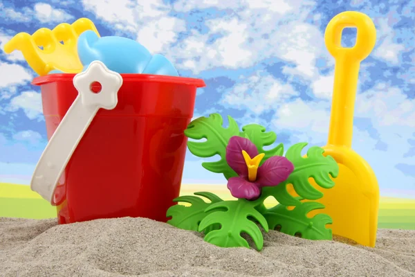 Plastic toys for beach and vacation — Stock Photo, Image