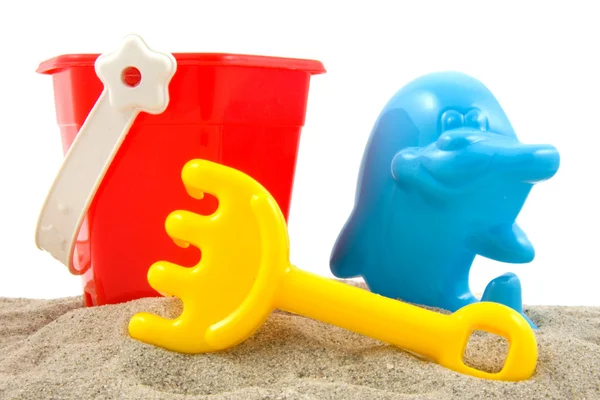 Plastleksaker för stranden och semester — Stockfoto