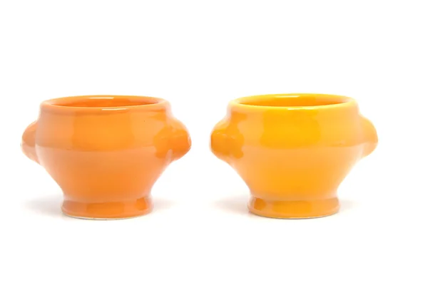 Dwóch jaj pomarańczowy pojemnik miski — Zdjęcie stockowe