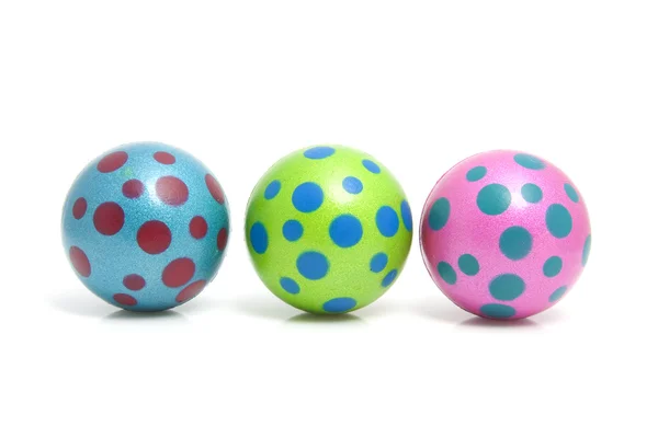 Dos bolas de colores punteados — Foto de Stock