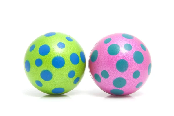 Duas bolas pontilhadas coloridas — Fotografia de Stock