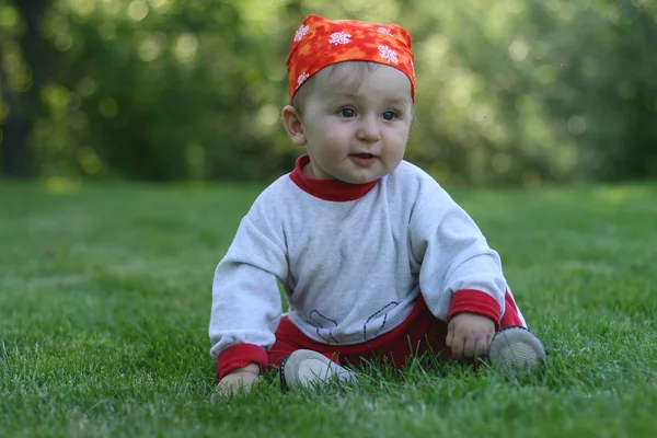 Stock image Child in the grass