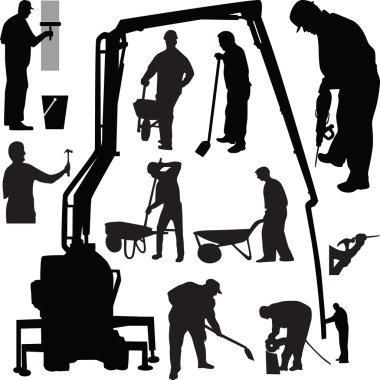 Worker silhouette vector clipart