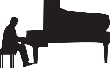 Pianist silhouette vector clipart