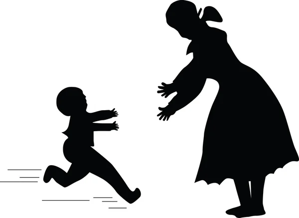 Vecteur de silhouette familiale — Image vectorielle