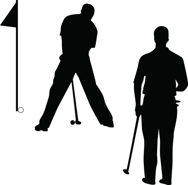Вектор силуэта игрока в гольф — стоковый вектор