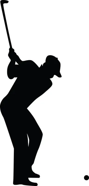 Вектор силуэта игрока в гольф — стоковый вектор