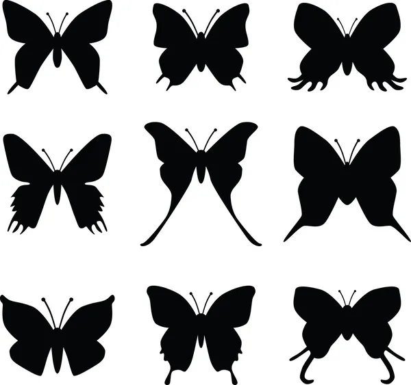 Butterfly silhouette vector — Stock Vector