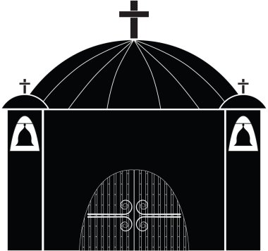 Church silhouette vector clipart