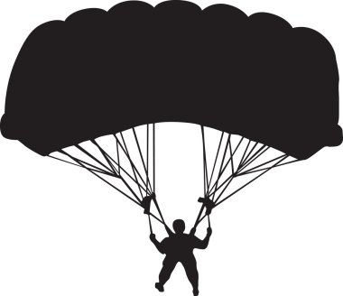 Parachutist silhouette vector clipart