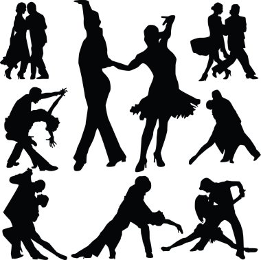 Dance silhouette vector clipart