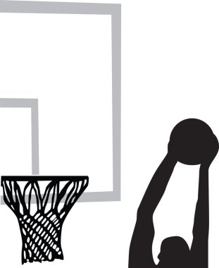 Basketball player silhouette vector clipart