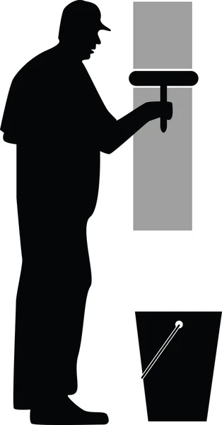 House painter silhouette vector — Stock Vector