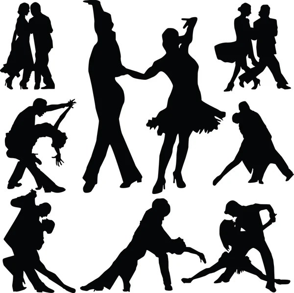 Silueta de danza vector — Archivo Imágenes Vectoriales