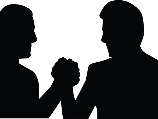 Man handshake silhouette vector — Stock Vector