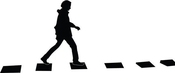 Hombre caminar silueta vector — Archivo Imágenes Vectoriales