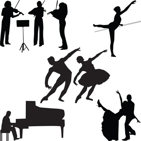 Vecteur de silhouette musicale — Image vectorielle