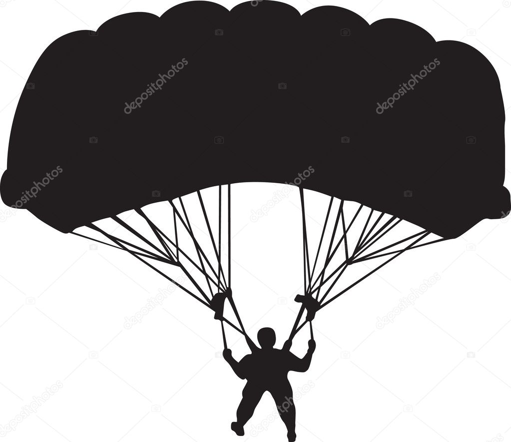 Parachutist silhouette vector