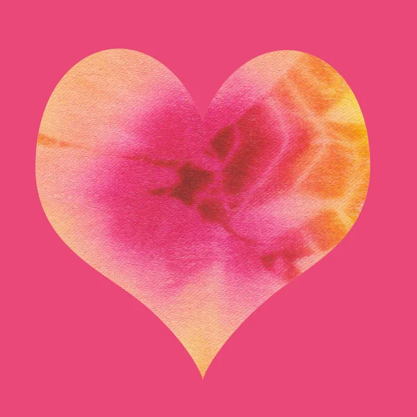 Valentin-hjerte på rosa bakgrunn – stockfoto