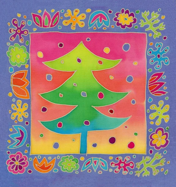 Batika vánoční strom — Stock fotografie