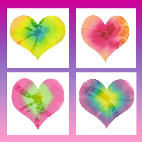 Batik valentin harten kaart — Stockfoto