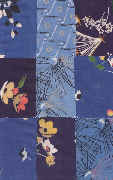 Blauwe quilt patroon — Stockfoto