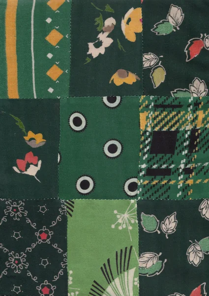 Groene quilt patroon — Stockfoto