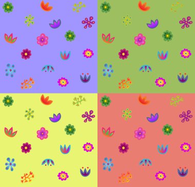 Seamless flower pattern clipart