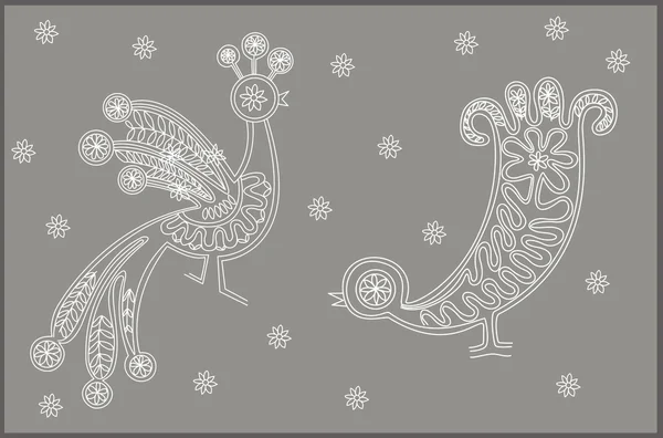 Aves de encaje tarjeta 2 — Archivo Imágenes Vectoriales