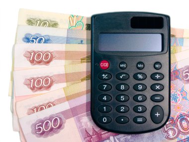 Calculator and paper money clipart