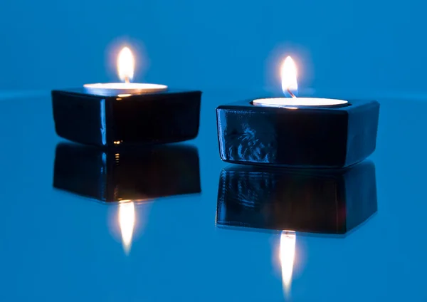 Burning candle,flaring — Stock Photo, Image