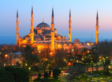 Sultan Ahmet Blue Mosque Dusk clipart