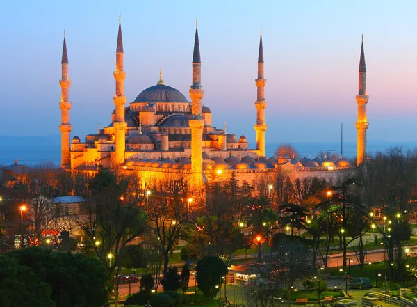 Султан Ахмет Блакитна мечеть сутінків Ліцензійні Стокові Зображення