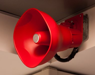 Red Fire Announcement Loud Speaker clipart