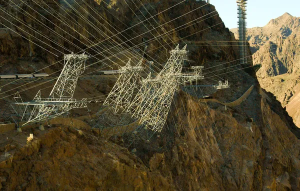 Hoover Barajı güç hatları şebekesi — Stok fotoğraf