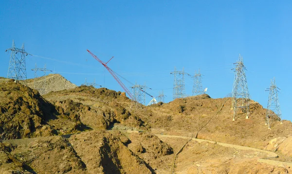 Hoover Damb Power Lines Construction — Stock Photo, Image