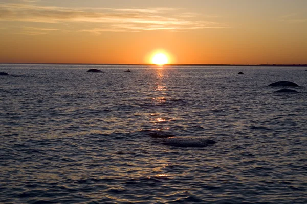 Схід сонця на морі Ліцензійні Стокові Зображення
