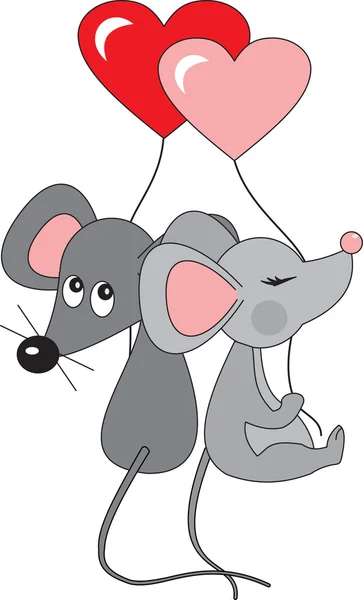Mouse in love vector — Vettoriale Stock
