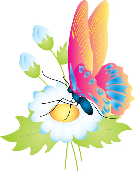 Kelebek vektörVector flores — Stok Vektör